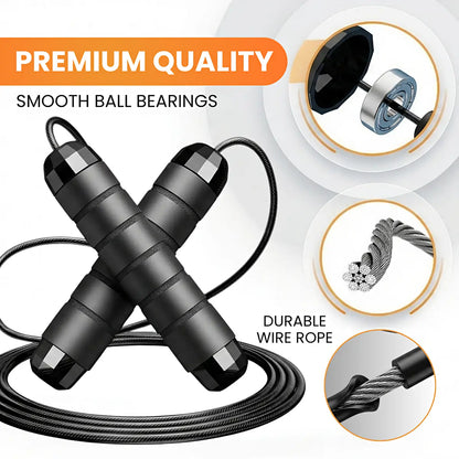 Adjustable Speed Jump Rope with Ball Bearings & Tangle-Free Steel Cable, Foam Handles for Home & Gym Fitness Training