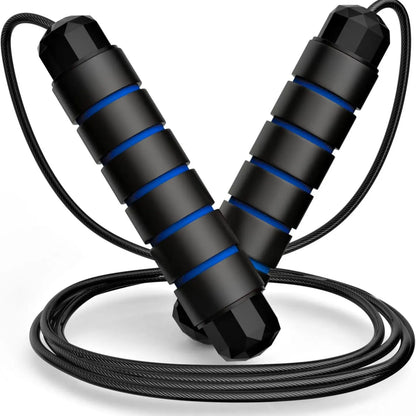 Adjustable Speed Jump Rope with Ball Bearings & Tangle-Free Steel Cable, Foam Handles for Home & Gym Fitness Training