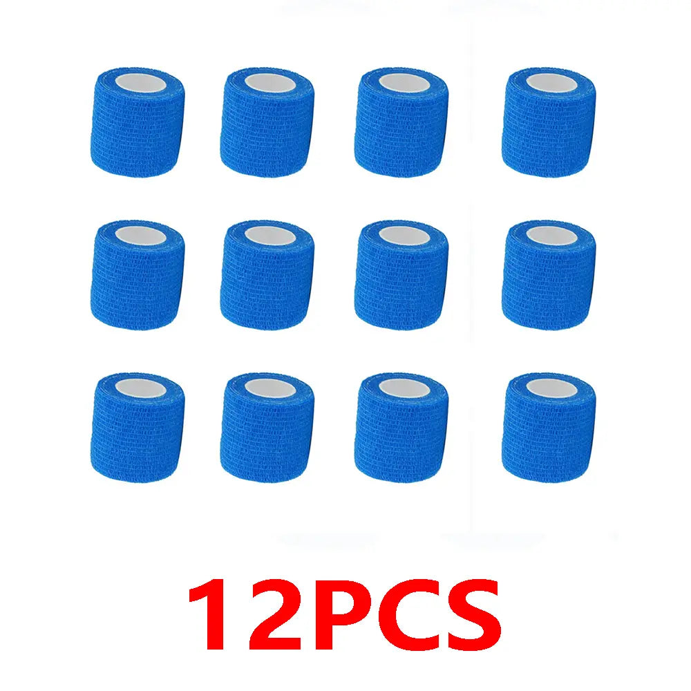 6/12/24 Pcs Colorful Sports Self Adhesive Elastic Bandage Wrap Tape Elastoplast Knee Pads Finger Ankle Palm Aid Kit Pet Tool Warm