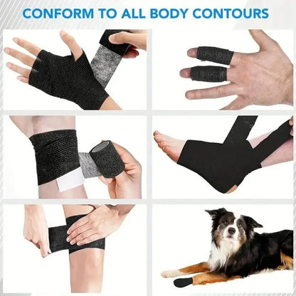 6/12/24 Pcs Colorful Sports Self Adhesive Elastic Bandage Wrap Tape Elastoplast Knee Pads Finger Ankle Palm Aid Kit Pet Tool Warm