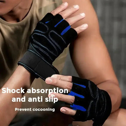 Half-Finger Weightlifting Non-Slip Gloves, Breathable Fitness Gloves for Dumbbell, Strength Training, Riding, Cycling, Gym Accessories, 1 Pair