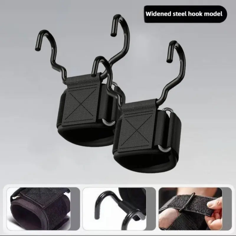 Weight Lifting Hooks Weight Lifting Grips Heavy Duty Deadlift Straps Pull up Straps Adjustable Powerlifting Support Hooks Straps for Gym Workout Workout Accessories