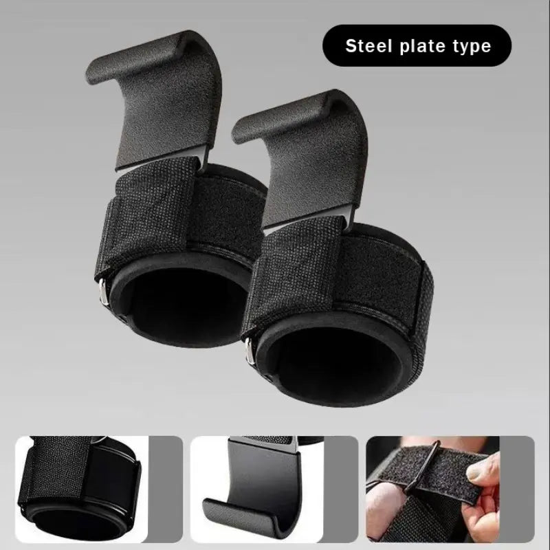 Weight Lifting Hooks Weight Lifting Grips Heavy Duty Deadlift Straps Pull up Straps Adjustable Powerlifting Support Hooks Straps for Gym Workout Workout Accessories