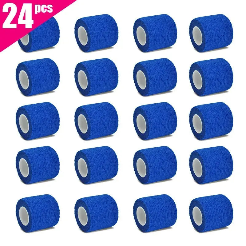 6/12/24 Pcs Colorful Sports Self Adhesive Elastic Bandage Wrap Tape Elastoplast Knee Pads Finger Ankle Palm Aid Kit Pet Tool Warm