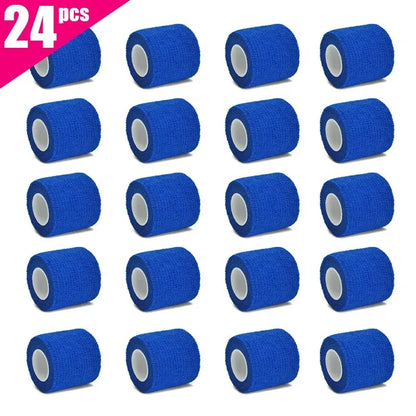 6/12/24 Pcs Colorful Sports Self Adhesive Elastic Bandage Wrap Tape Elastoplast Knee Pads Finger Ankle Palm Aid Kit Pet Tool Warm