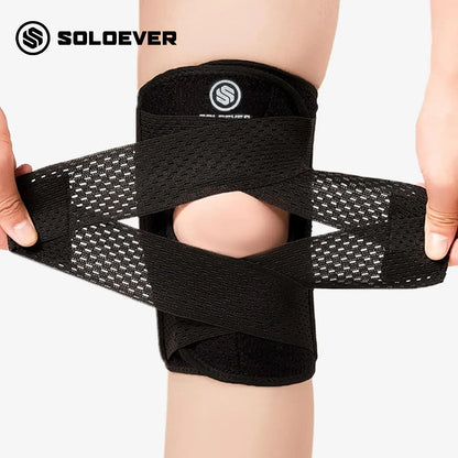 SOLOEVER Adjustable Knee Brace with Side Stabilizers - Breathable Air Mesh Fabric for Enhanced Support during Sports and Workouts - Suitable for Men and Women