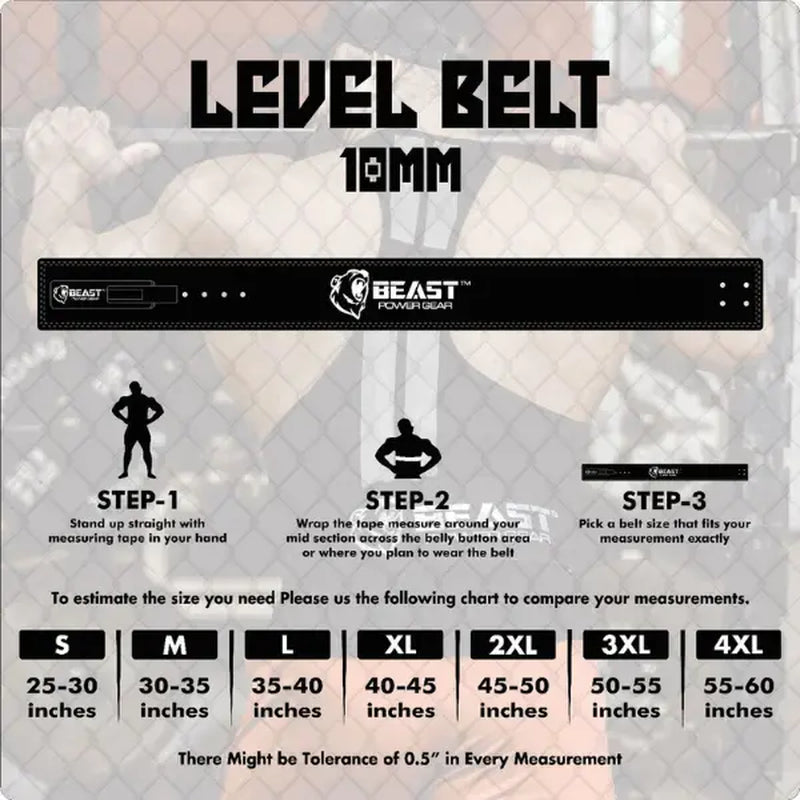 Weight Lifting Belt Lever Buckle 10MM Thick & 4 Inches Free Strap Weightlifting Belt, Gym Belt for Powerlifting, Lever Belt for Men Women