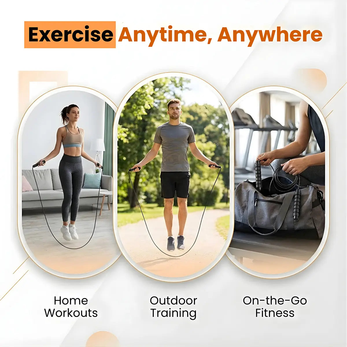 Adjustable Speed Jump Rope with Ball Bearings & Tangle-Free Steel Cable, Foam Handles for Home & Gym Fitness Training